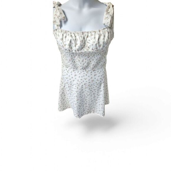 70/21 Floral Mini Dress with Bow Straps Size L - Picture 6 of 16